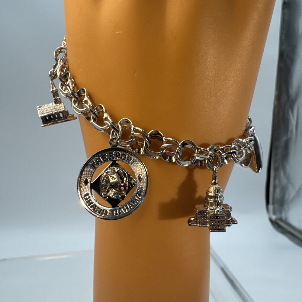 AIRLEX STG Vintage Silver bracelet with 6 vintage charms - 28.63g
